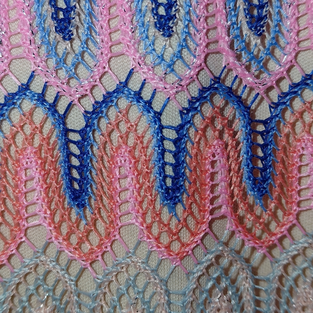NWT Boston Proper Multicolor Zigzag Shimmer Dress Fully Lined, Comfortable Sz Lg - Picture 3 of 6